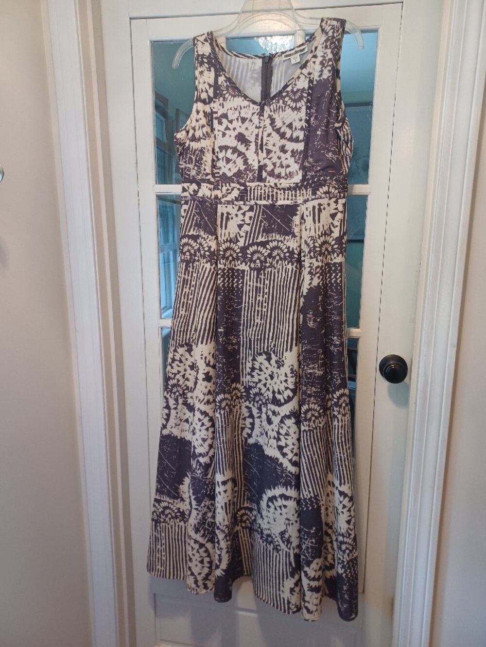 Coldwater Creek Sleeveless Long Maxi Dress Cotton Batik Size 10